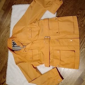 Nautica Orange Nylon Trench Coat